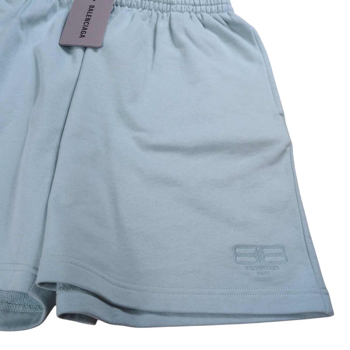 BALENCIAGA BB Logo Embroidered Cotton Sweat Shorts Size M