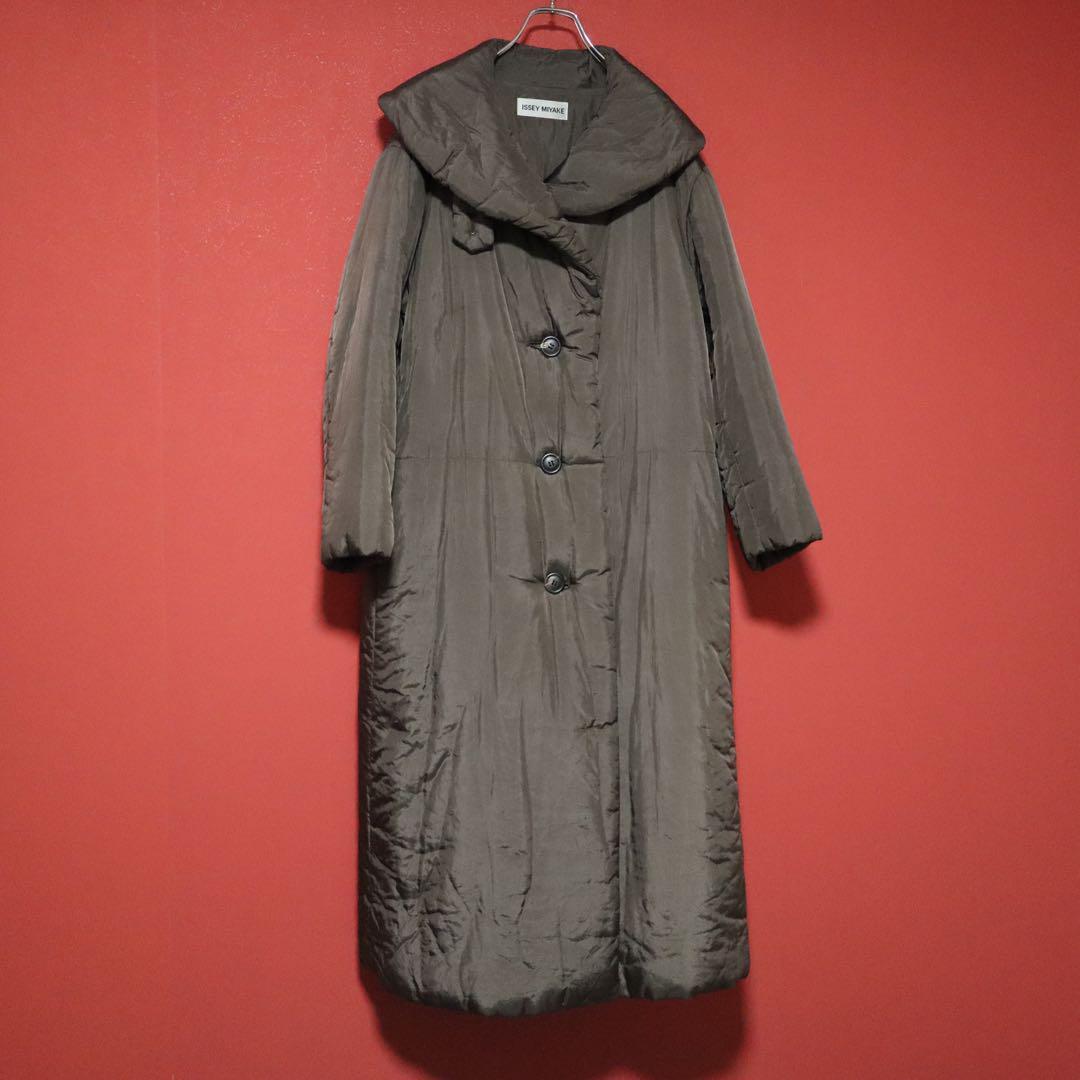 Issey Miyake 98AW Brown Shawl Collar Long Down Coat Size S