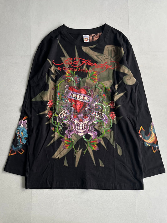 Ed Hardy Skull Long Sleeve Tee Black Size XL