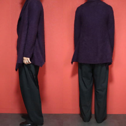 ISSEY MIYAKE 03AW Cashmere Shawl Collar Coat Purple Size 2