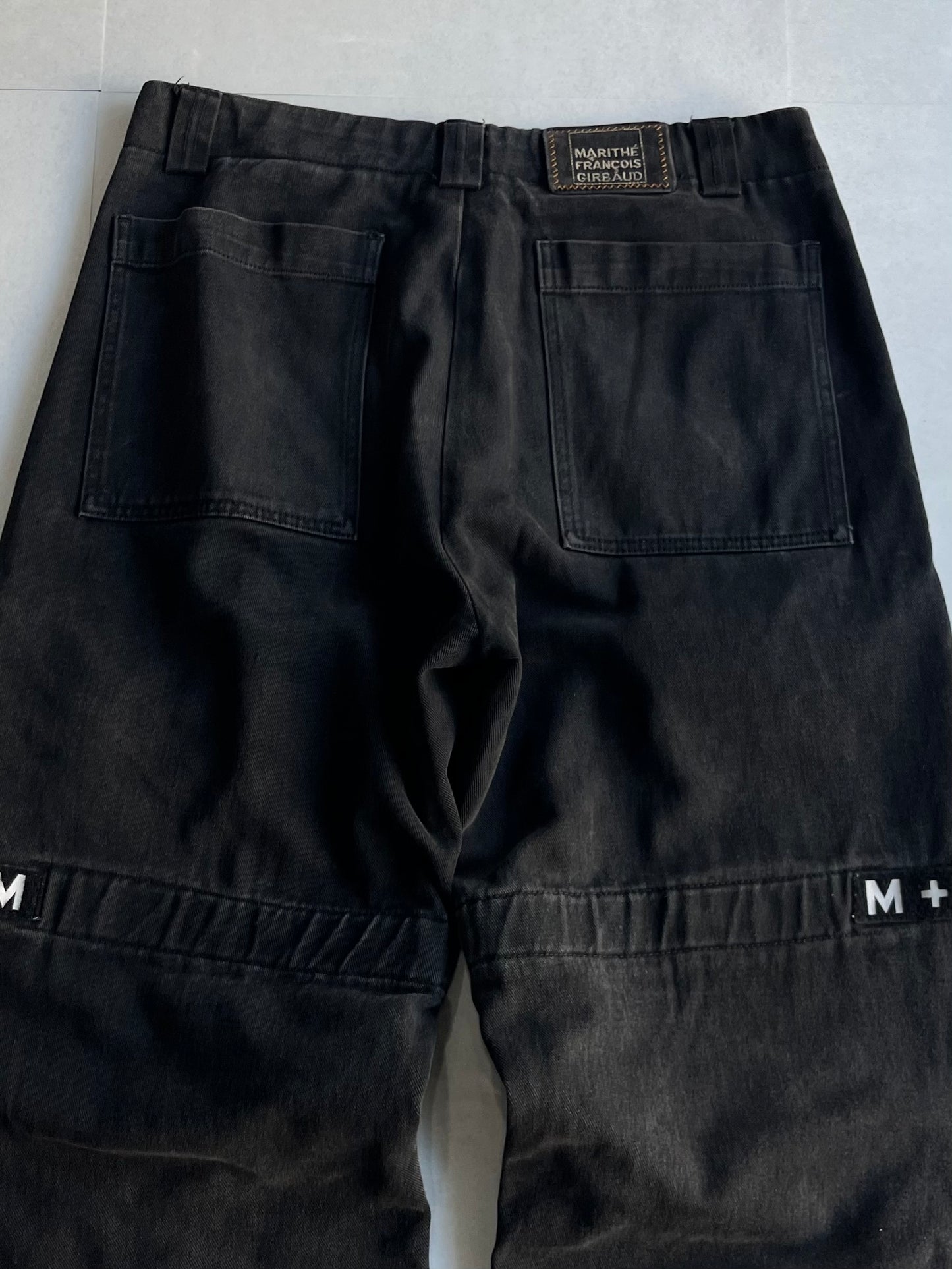 Marithe + Francois Girbaud Black Wide Denim Jeans Size 40