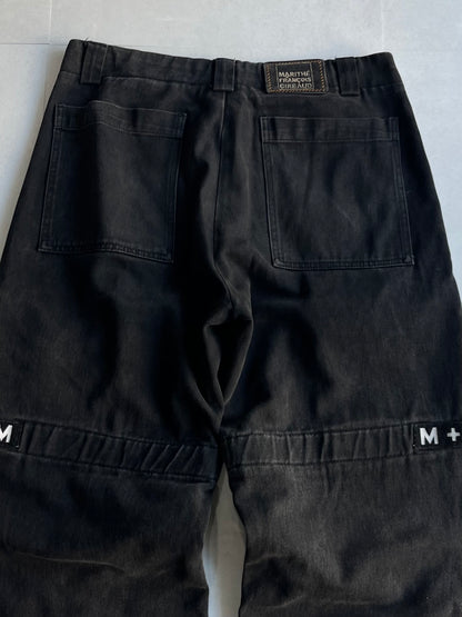 Marithe + Francois Girbaud Black Wide Denim Jeans Size 40