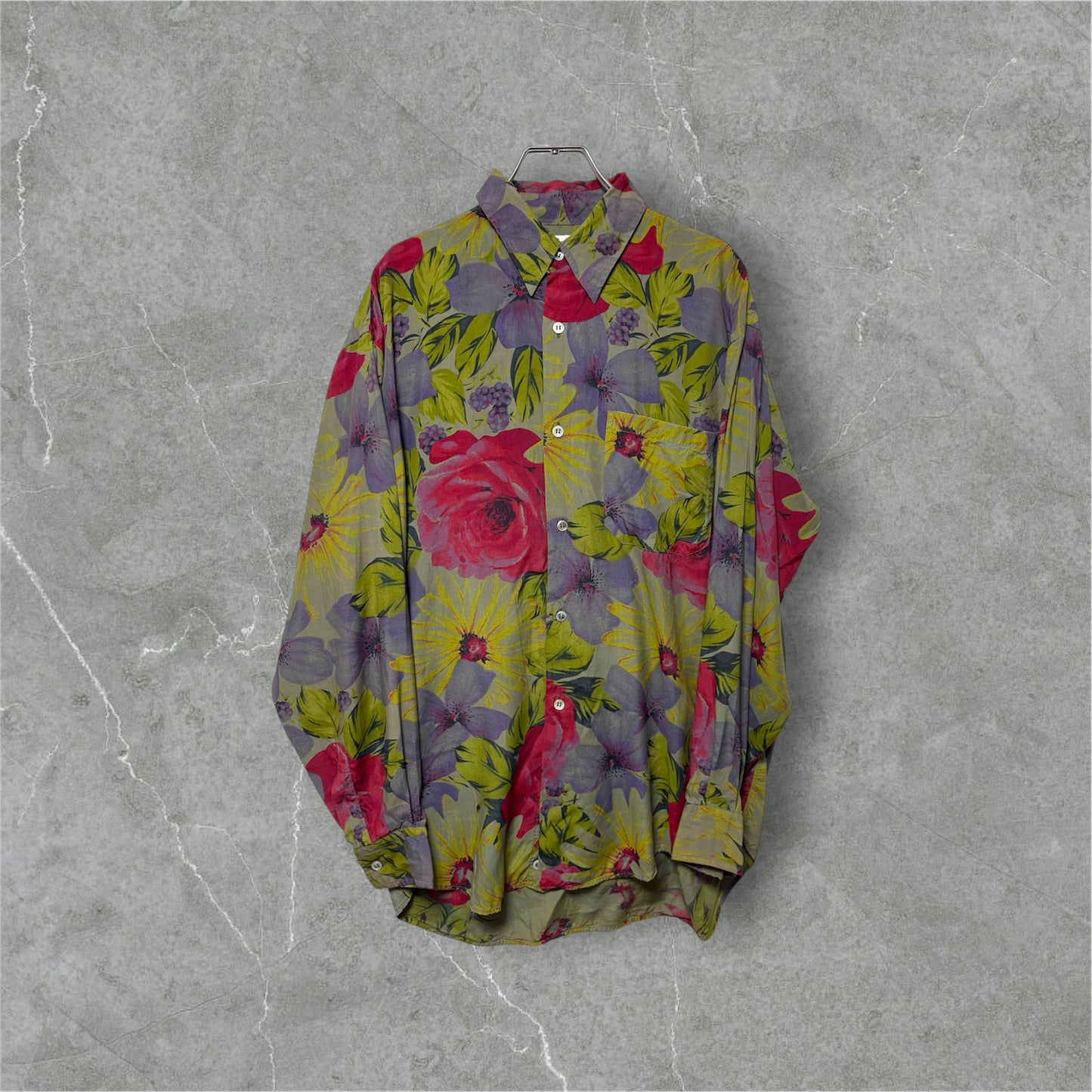 Paul Smith 80s Floral Graphic Long Sleeve Shirt Multi Size L