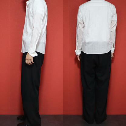 ISSEY MIYAKE FETE 08SS Pleated Flare Shirt White Size 2
