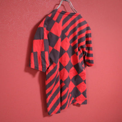 Issey Miyake Bleached Tie-dye Stripe Check T-Shirt Size 2