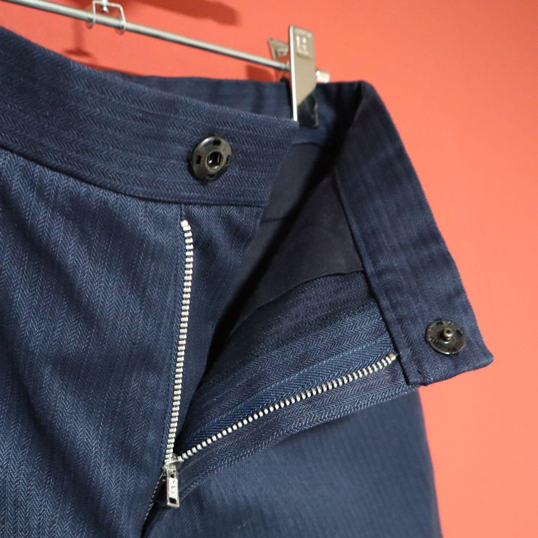 Yohji Yamamoto Striped Pleated Wide Straight Denim Size 2
