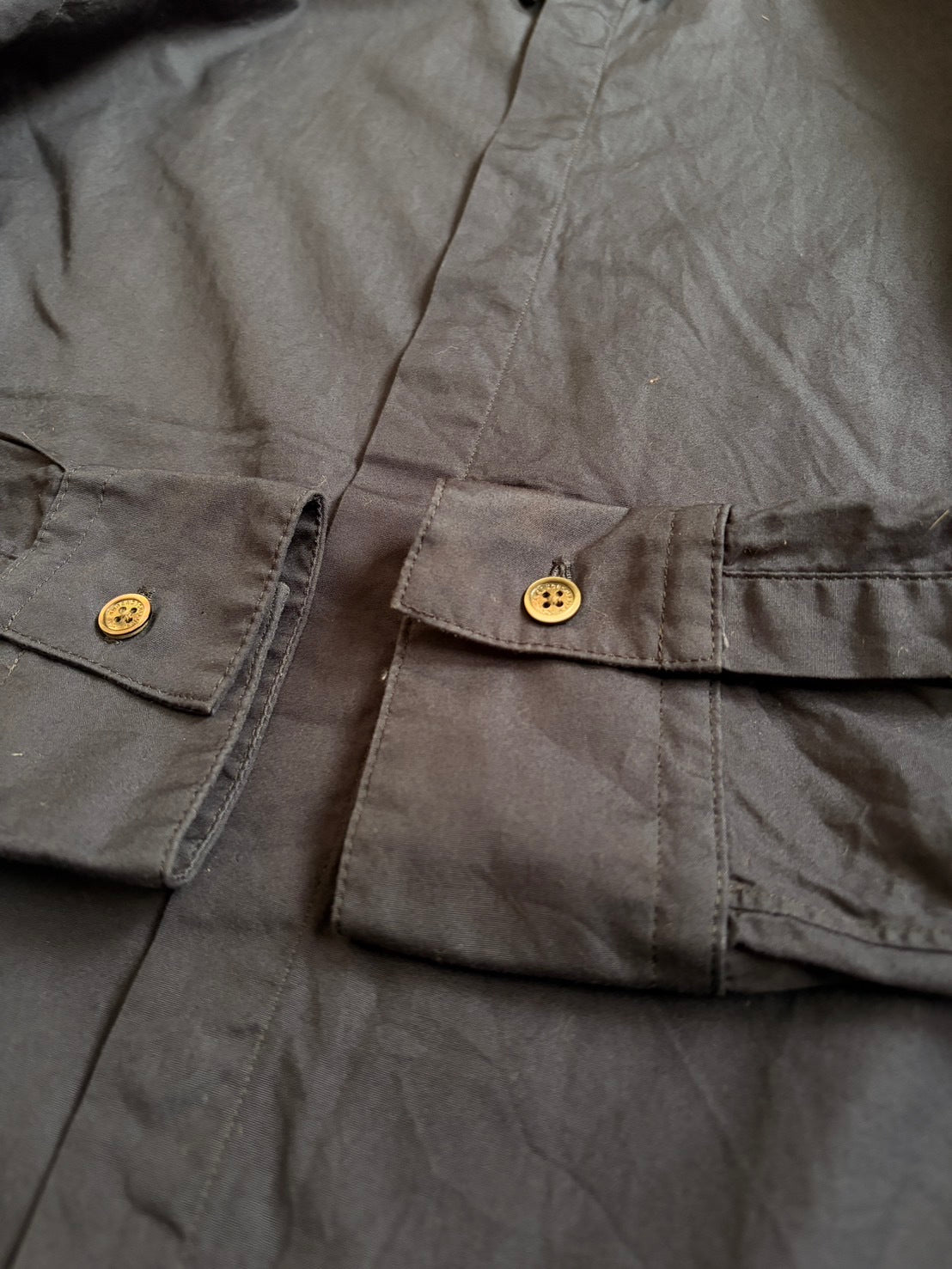 JOHN LAWRENCE SULLIVAN Cotton Fly Front Shirt Sleek Size S
