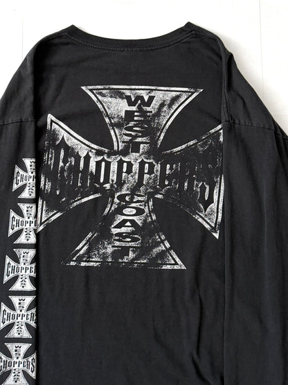 Vintage west coast choppers 90s Faded Cross Design Long Sleeve Tee