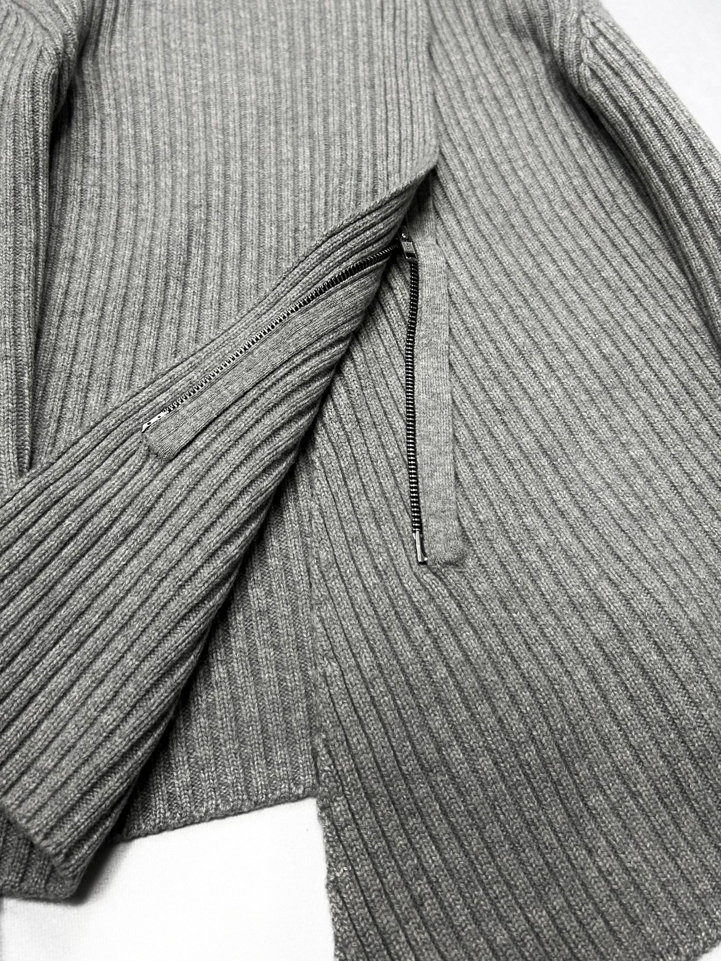 LUTZ HUELLE Asymmetry Tight Zip Knit F/W2014 Gray Size 34