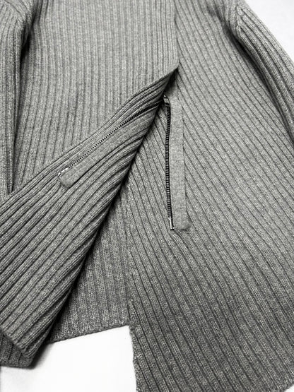 LUTZ HUELLE Asymmetry Tight Zip Knit F/W2014 Gray Size 34