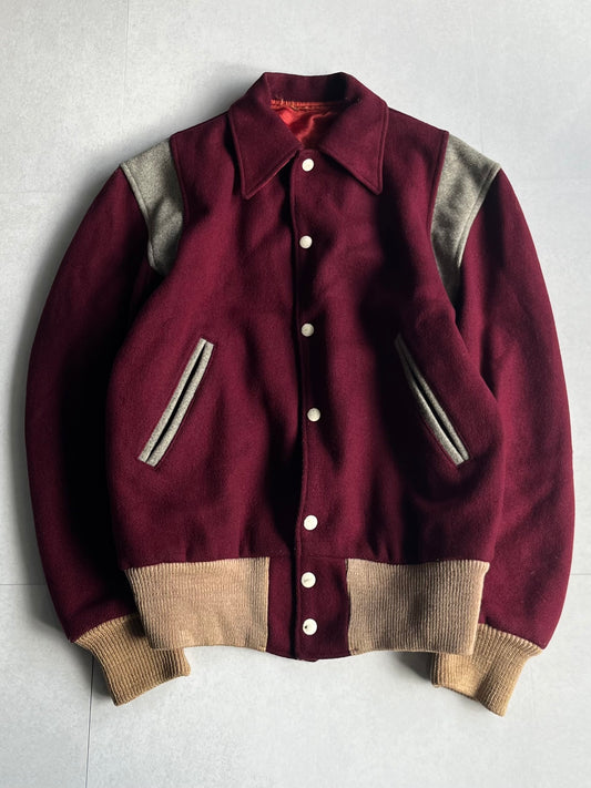 Vintage Multi-Color Reversible Stadium Bomber Jacket Size M