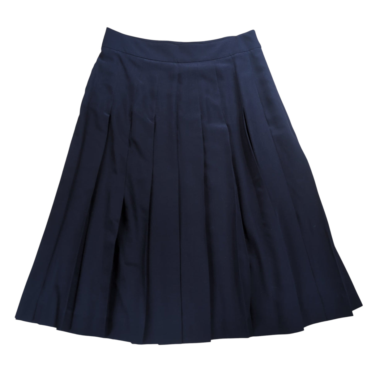 PRADA Silk Pleats Skirt Navy Size 38