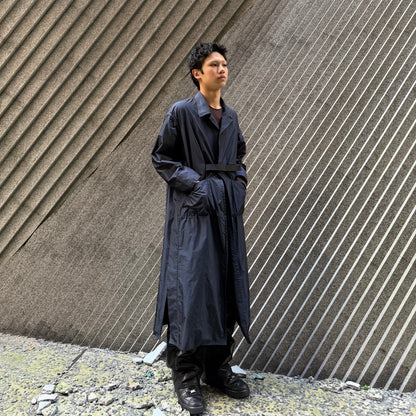 SHINYA KOZUKA 16SS Blue Nylon Long Trench Coat
