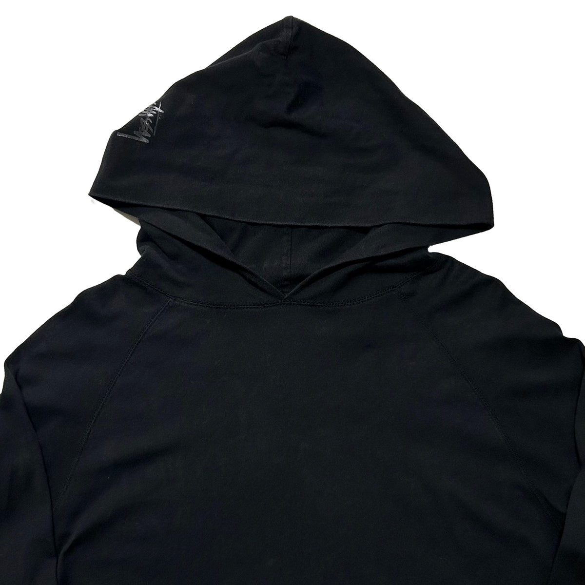 STUSSY 2000s Hooded Raglan Sleeve Hoodie Black Size M