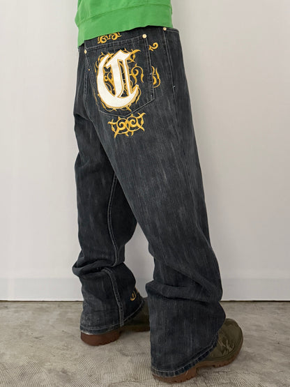 Coogi Black Wide Jeans Size W40