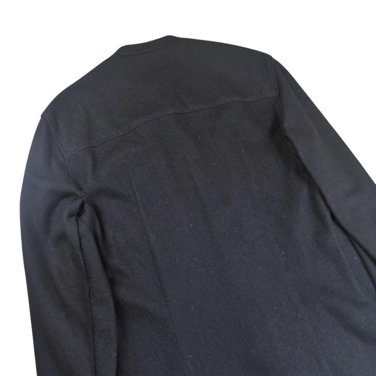 Prada 1990s Flannel Wool No Collar Shirt Size 40