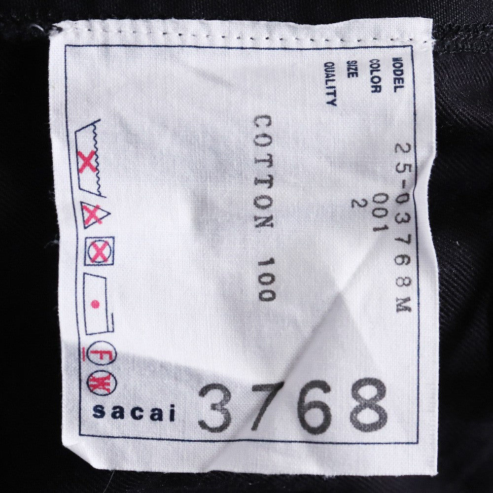 Sacai 25AW Cotton Chino Cargo Pants Black Size 2