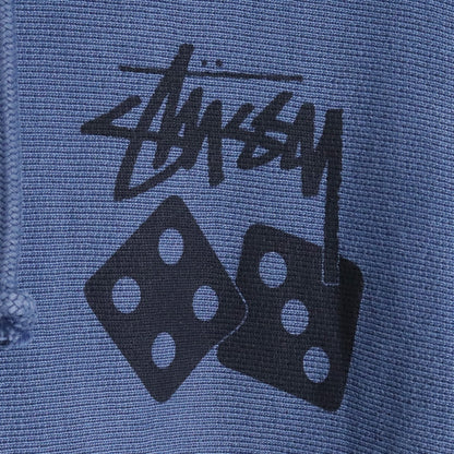 STUSSY 25SS Dice Pigment Dyed Hoodie Blue Size S