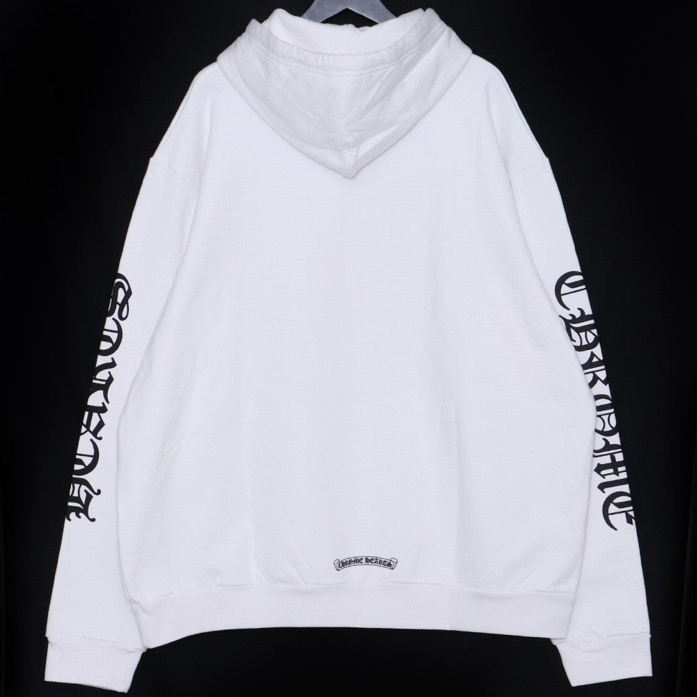 CHROME HEARTS Arm Logo Pullover Hoodie White Size XL