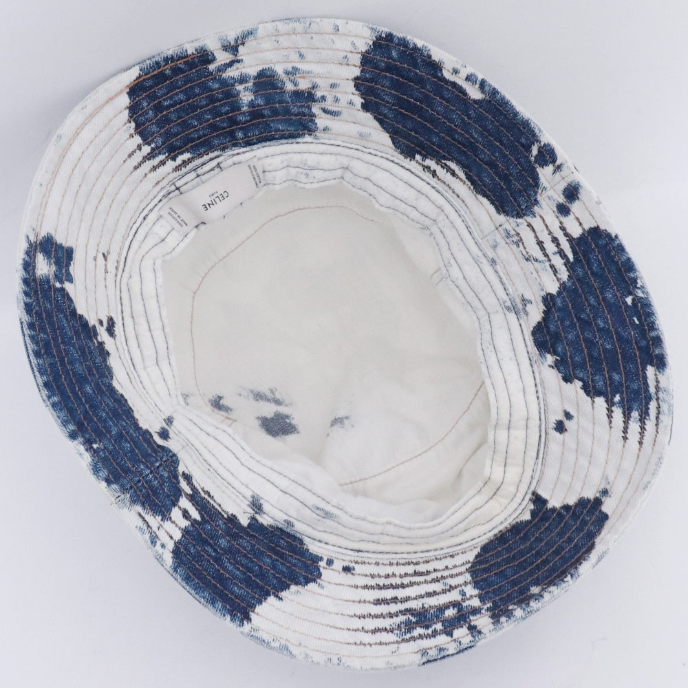 CELINE Tie-Dye Bleached Denim Bucket Hat Blue Size L