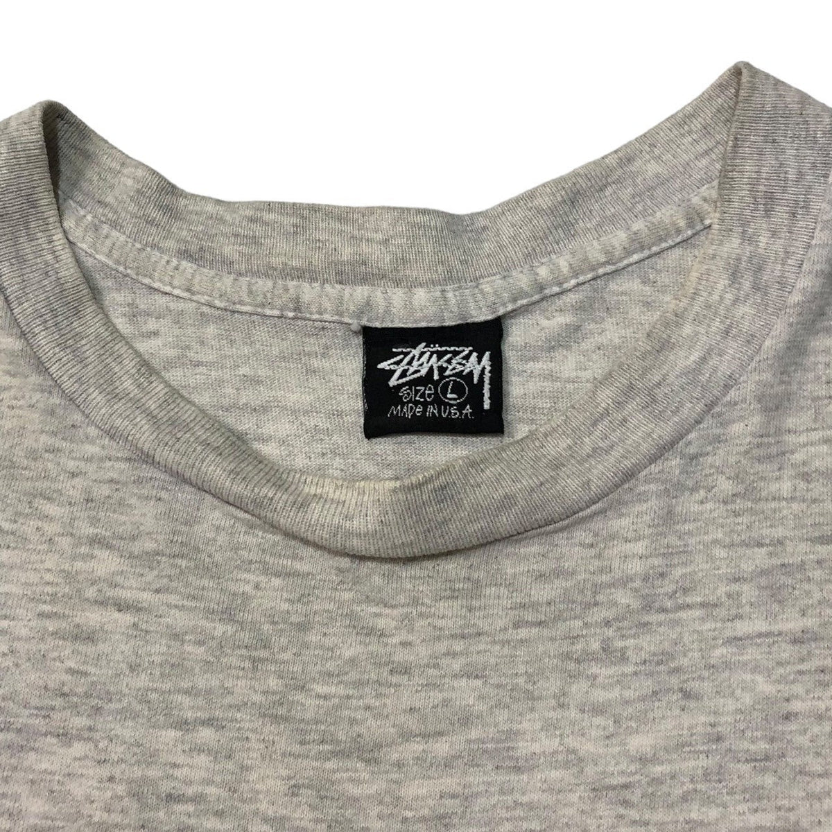 STUSSY 90s Old Skool 1992 T-Shirt Gray/Black Size SIZE L