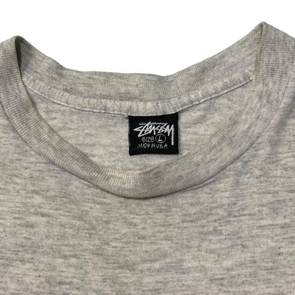 STUSSY 90s Old Skool 1992 T-Shirt Gray/Black Size SIZE L