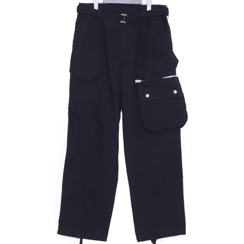 SACAI 21AW Cotton Oxford Cargo Pants Black Size 2