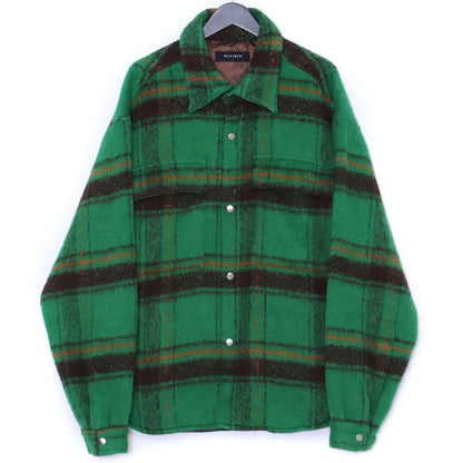 MLVINCE Oversized Check Shirt Jacket Green Size L