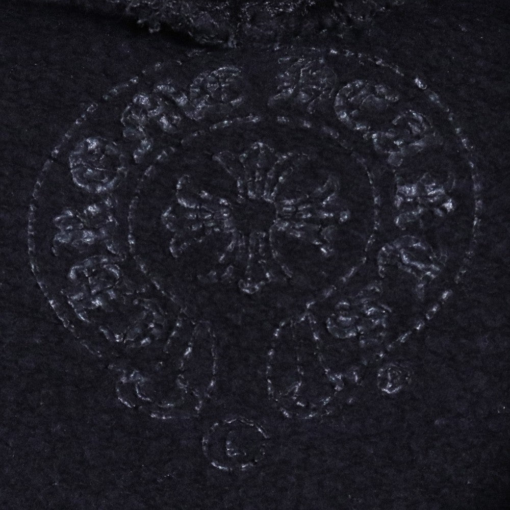 Chrome Hearts Vertical Logo Sleeve Print Hoodie Black Size L