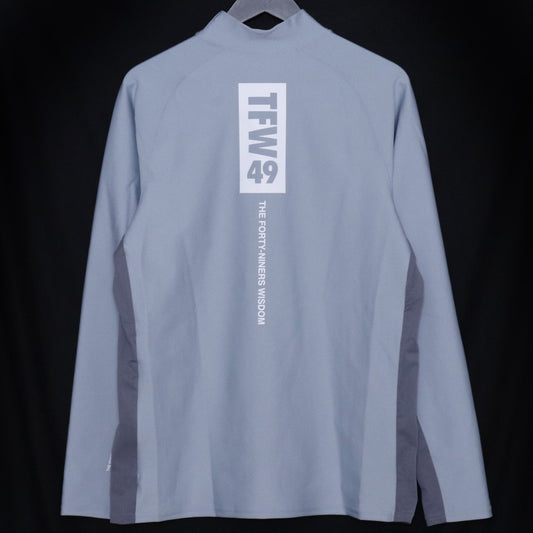 TFW49 Side Mesh Mockneck Long Sleeve T-Shirt Blue Size L