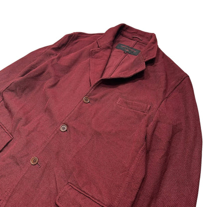 COMME des GARCONS HOMME 05AW Piqué 3-Button Wine Red Jacket Size M