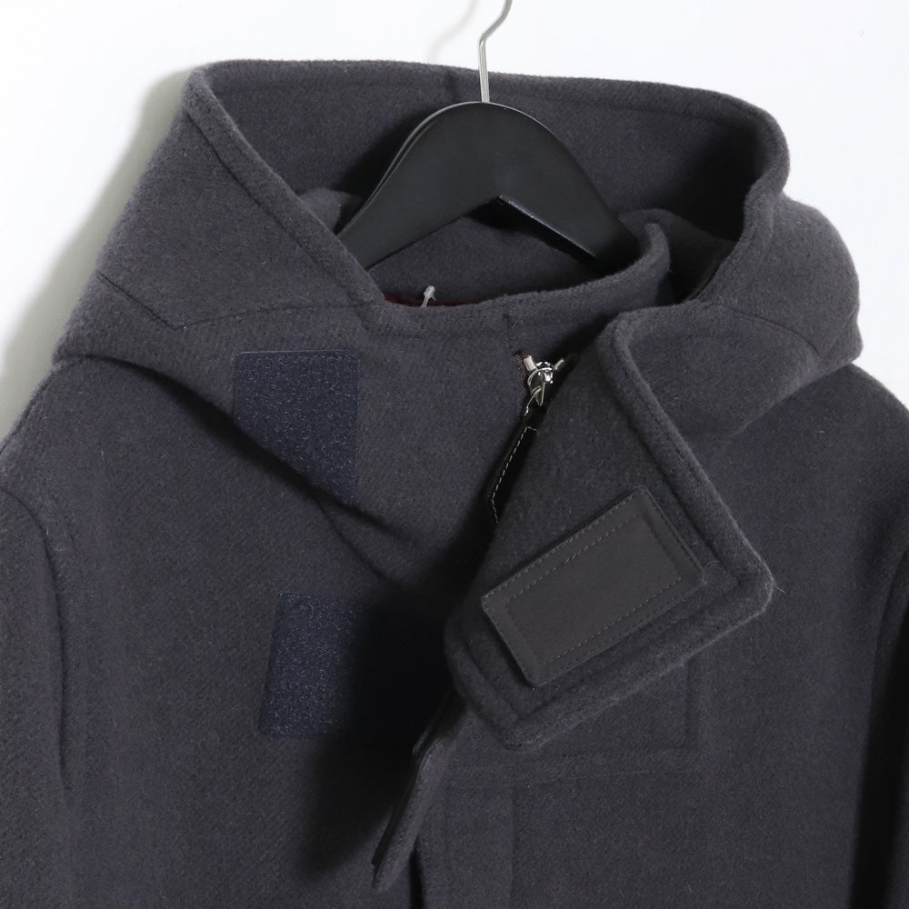 BURBERRY Striped Wool Duffle Coat Gray Size 48