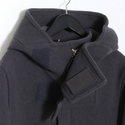 BURBERRY Striped Wool Duffle Coat Gray Size 48