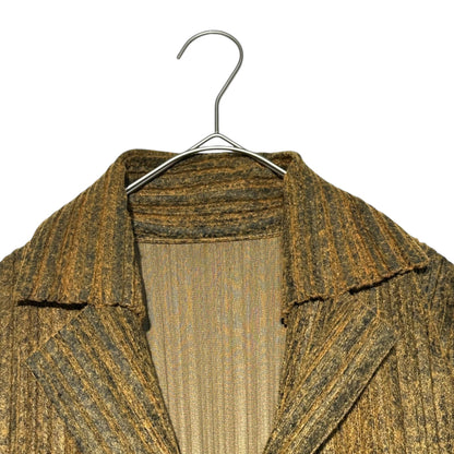 PLEATS PLEASE Felt Pleated Tailored 3-Button Jacket Size 3