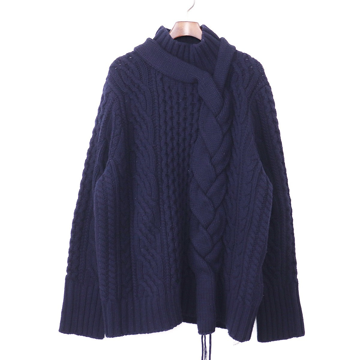 SACAI Low Gauge Wool Knit Navy Size 4