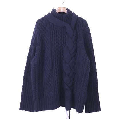 SACAI Low Gauge Wool Knit Navy Size 4