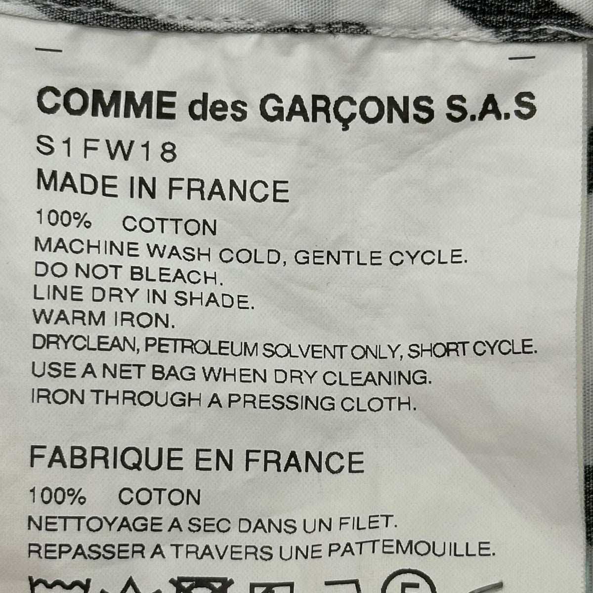 Supreme x CDG SHIRT 18AW Graphic Shirt White/Black Size L