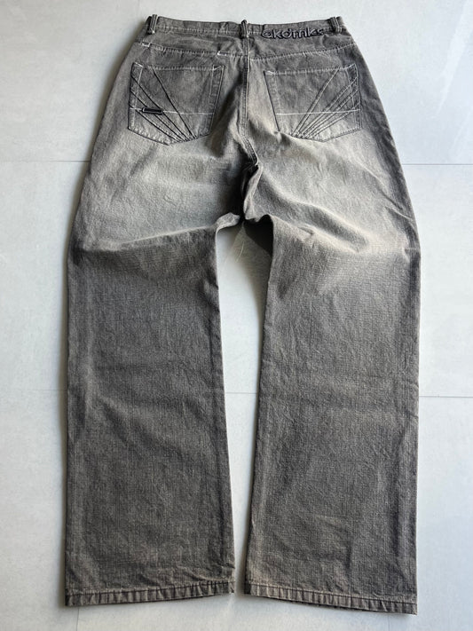 Akademiks Gray Buggy Denim Jeans Size 34