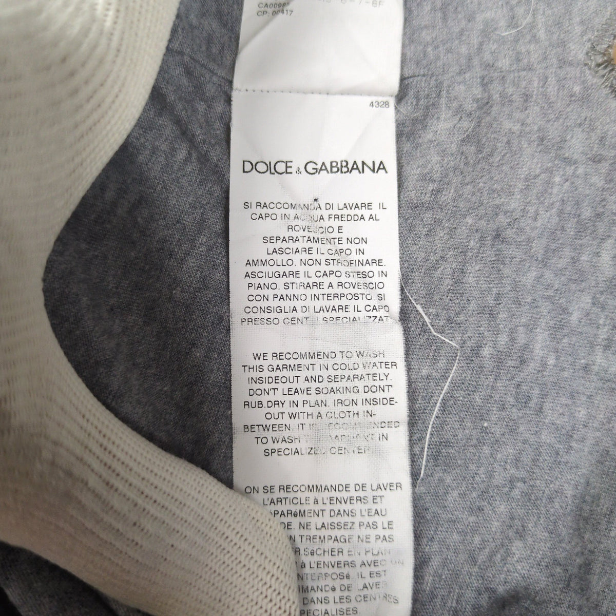 DOLCE&GABBANA Gray David Bowie Printed S/S Tee Size 46