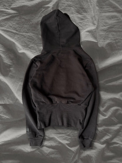 BALENCIAGA 2020s Cotton Cropped Hoodie Black Size XS