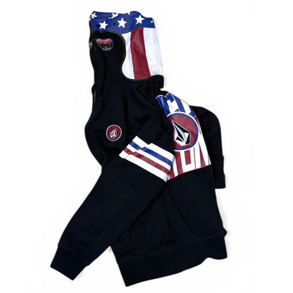 Volcom Black Balaclava Zip Hoodie Size L/G