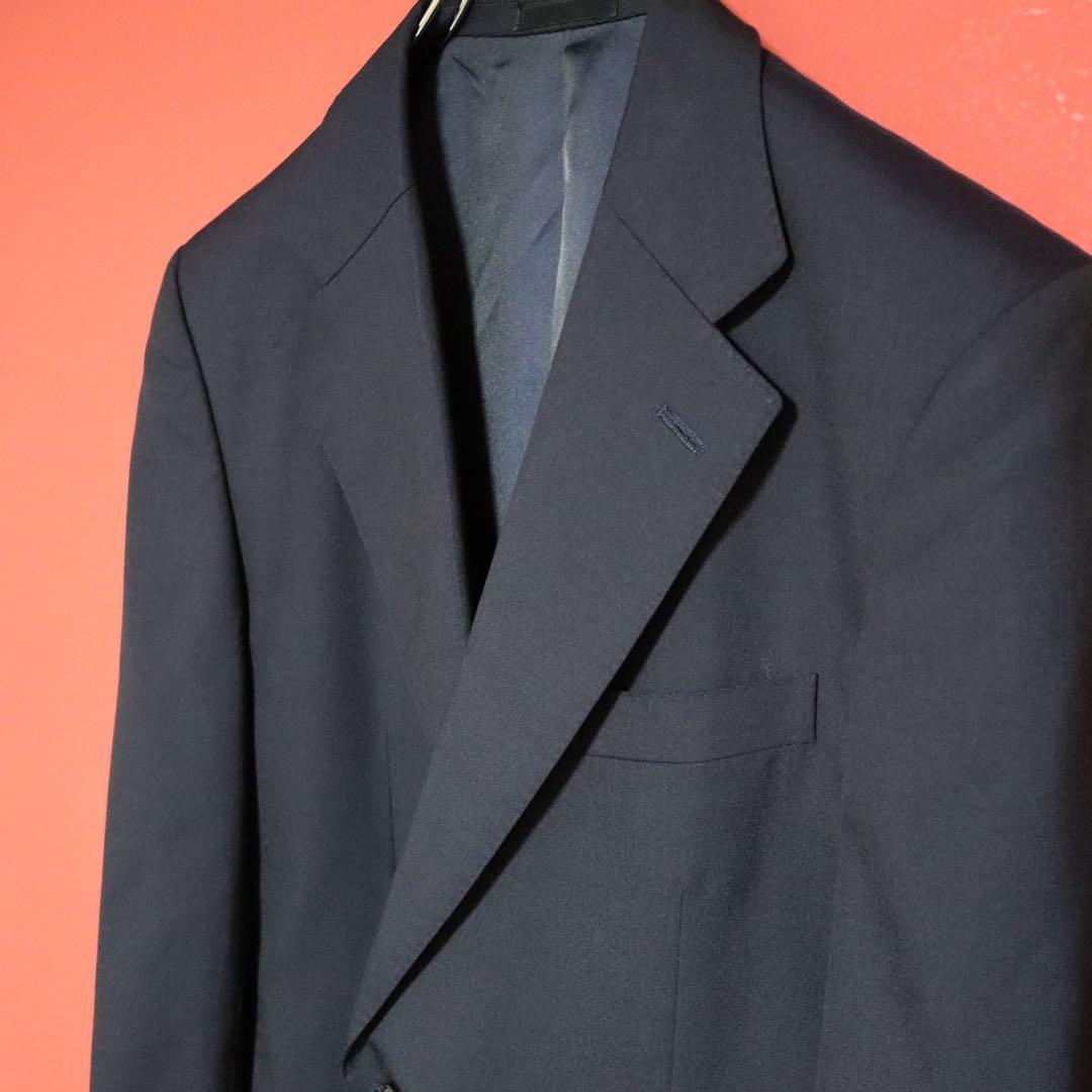 Burberrys 90s Wool Mohair Suit Jacket Blue