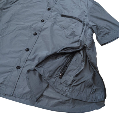 sacai 2025SS Zip Detail Rip Stop Nylon Shirt Gray Size 1