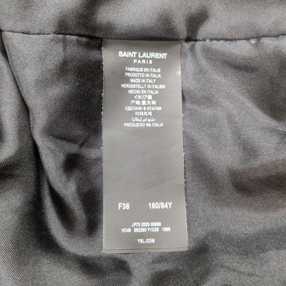 SAINT LAURENT Black Souvenir Bomber Jacket Size 36