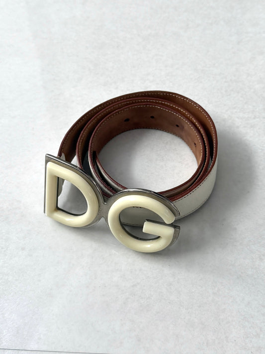 Dolce & Gabbana White Logo Belt