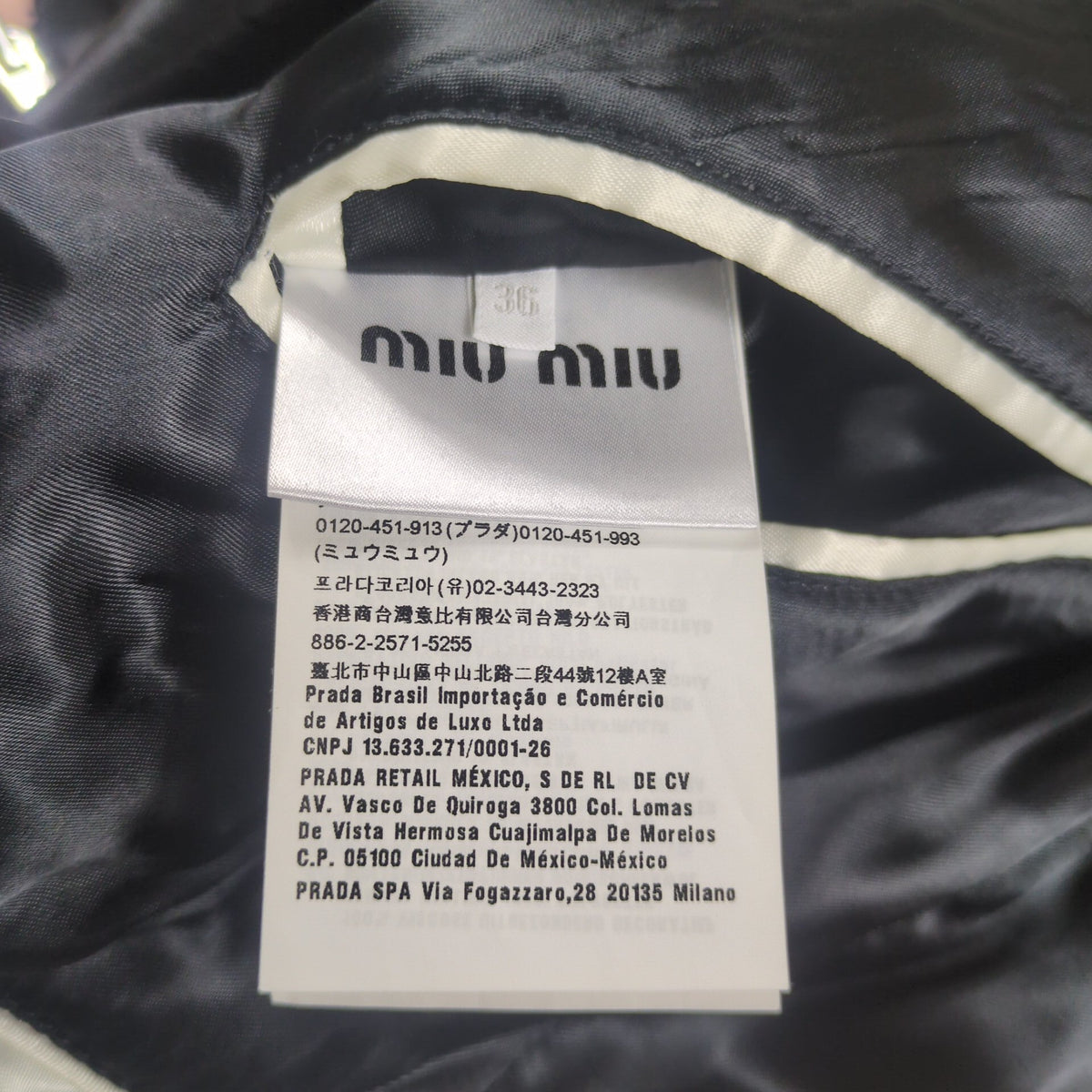 Miu Miu MIU Logo Reversible Rayon Souvenir Jacket Size 36