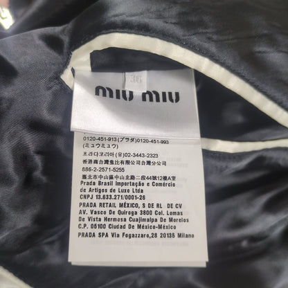 Miu Miu MIU Logo Reversible Rayon Souvenir Jacket Size 36