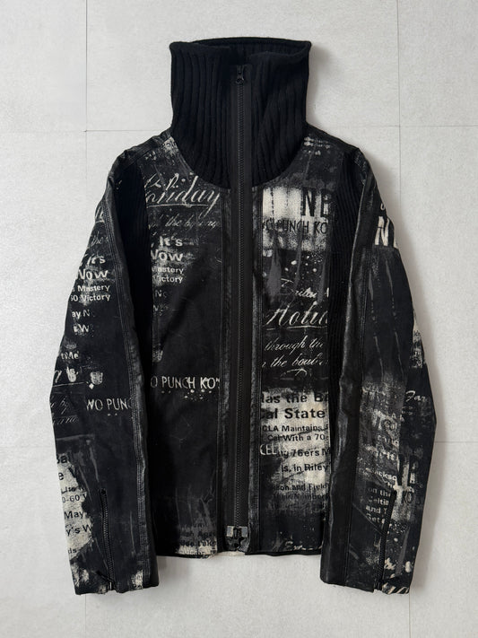 Vintage EIKO KONDO Mix Material Jacket Black Size 42