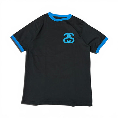Vintage Stussy 00s Black Ringer Tee Size M