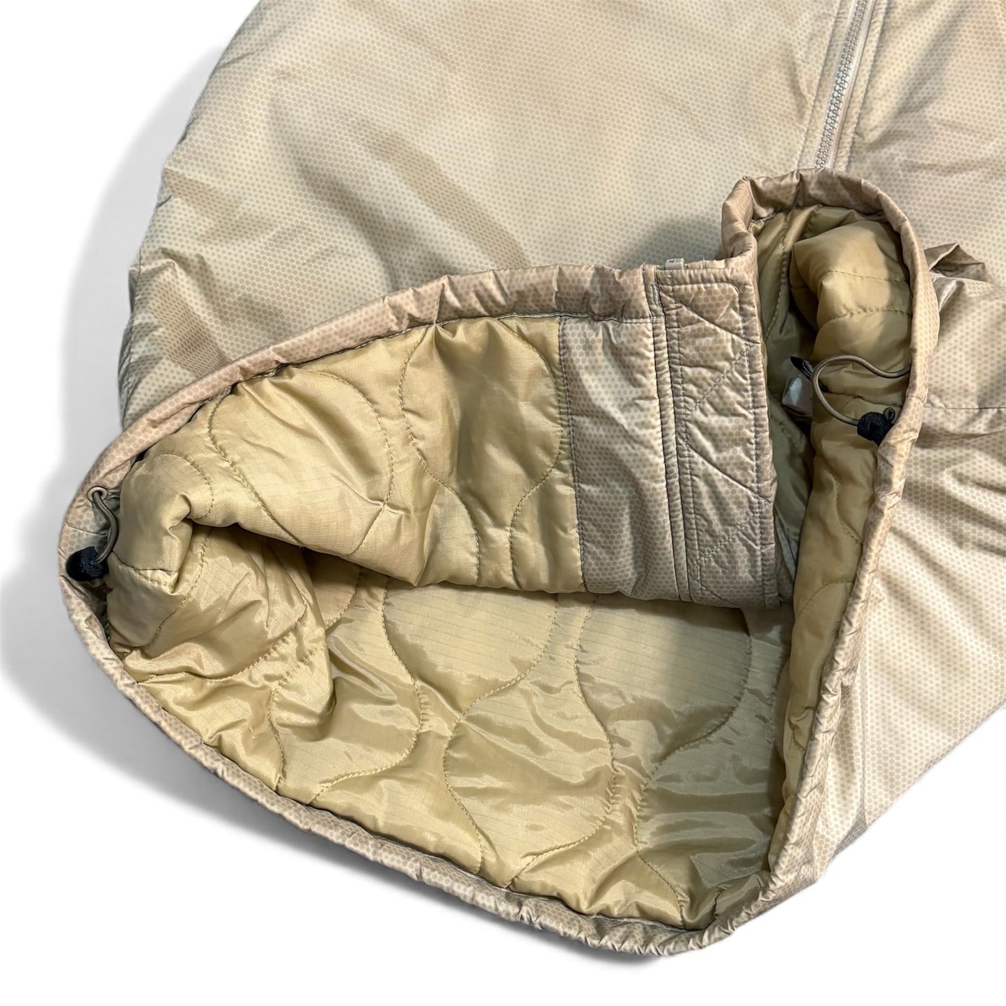 Vintage Stussy Beige Quilted Bomber Jacket Size L